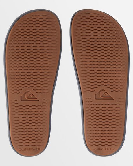 GREY 3 MENS FOOTWEAR QUIKSILVER SLIDES + THONGS - AQYL101354-SYJ3