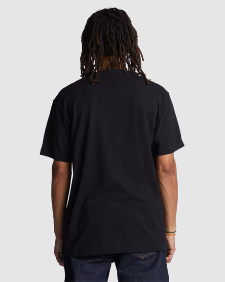 BLACK MENS CLOTHING DC SHOES GRAPHIC TEES - ADYZT05244-KVJ0