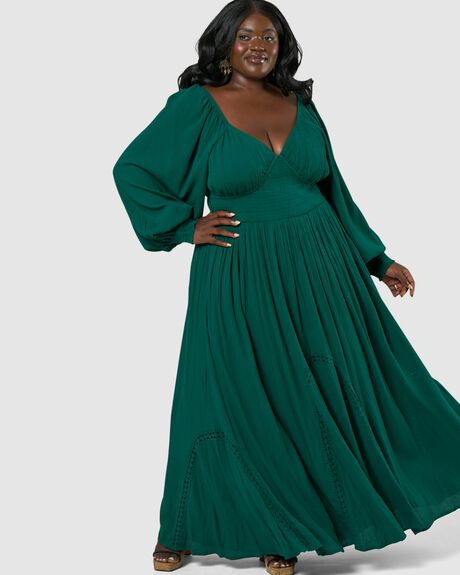 DARK GREEN WOMENS CLOTHING THE POETIC GYPSY DRESSES - CPAW24287001-10