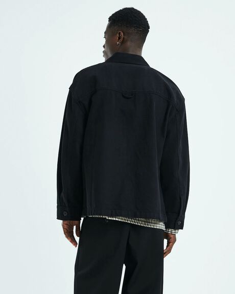 BLACK MENS CLOTHING BLACK NOISE WHITE RAIN JACKETS - 52291500026