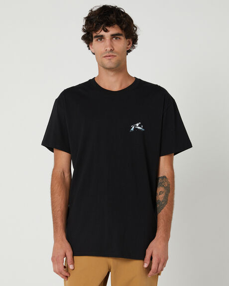 BLACK MENS CLOTHING RUSTY GRAPHIC TEES - TTM2736BLK