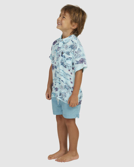 ICE BLUE SUNSET ART KIDS BOYS QUIKSILVER TOPS - UQKWT03002-GCZ6