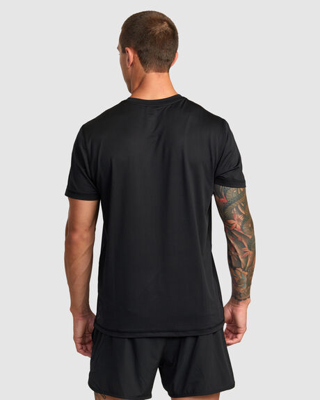 BLACK MENS CLOTHING RVCA GRAPHIC TEES - AVYKT00269-BLK