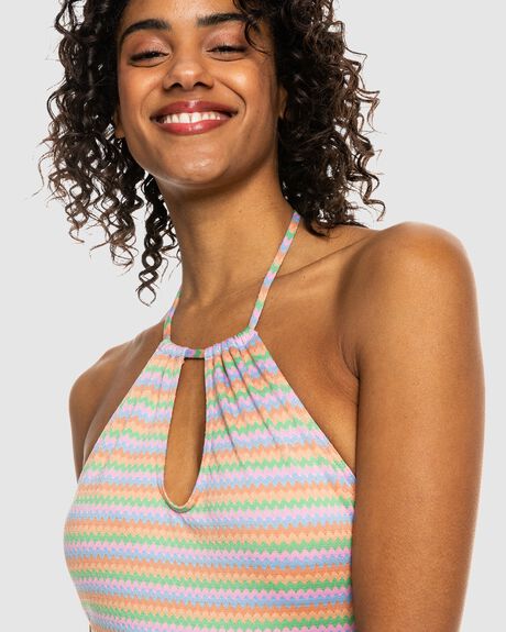 PAPAYA WAVY STRIPE S WOMENS SWIMWEAR ROXY ONE PIECES - ERJX103624-XNBM