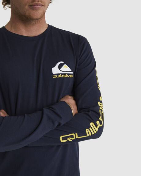 NAVY BLAZER MENS CLOTHING QUIKSILVER GRAPHIC TEES - UQYZT04937-BYJ0