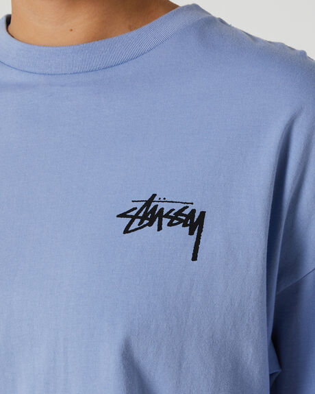 DUSTY BLUE WOMENS CLOTHING STUSSY T-SHIRTS + SINGLETS - ST131009DUS