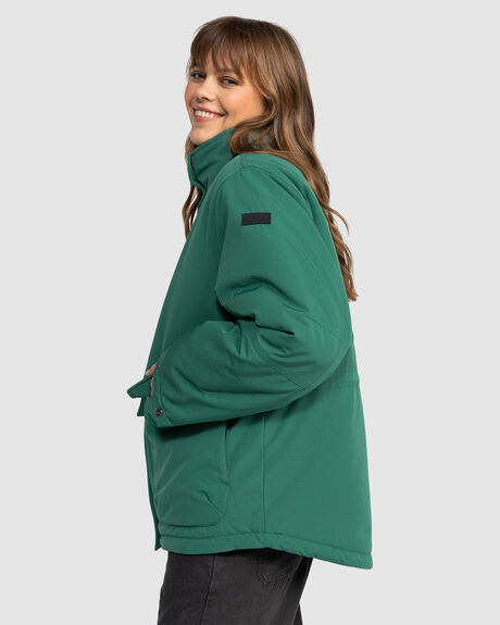 GALAPAGOS GREEN WOMENS CLOTHING ROXY COATS + JACKETS - ERJJK03602-GQZ0