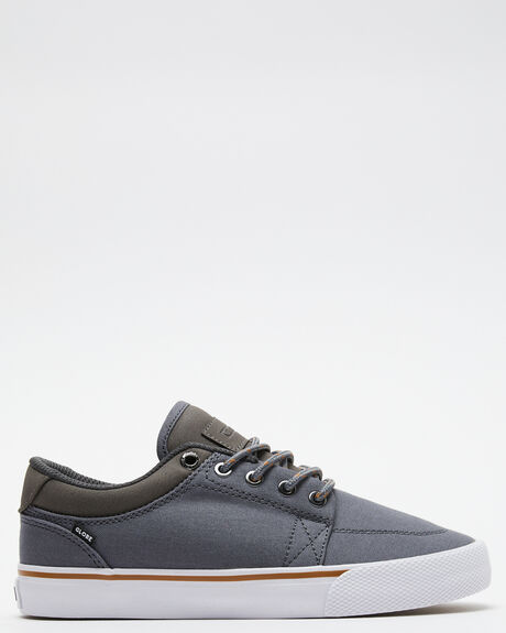 GREY CANVAS KIDS BOYS GLOBE SNEAKERS - GBKGS14339