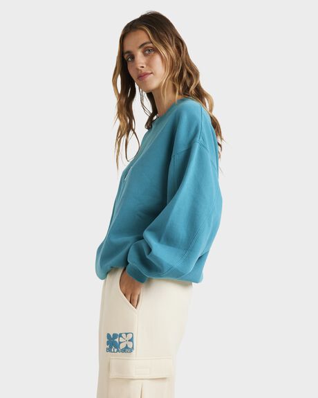 DEEP TEAL WOMENS CLOTHING BILLABONG JUMPERS - UBJFT00197-DTE