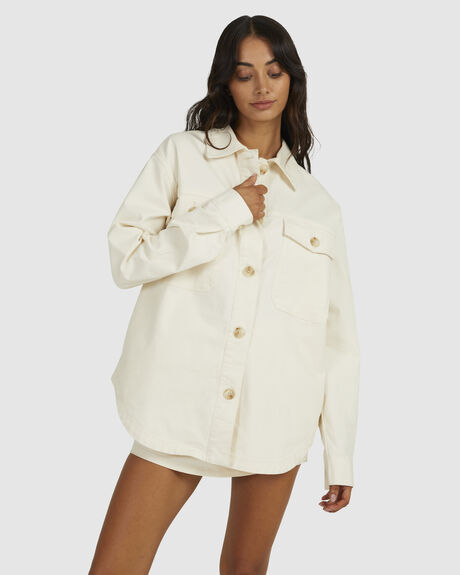 NATURAL WOMENS CLOTHING RVCA COATS + JACKETS - UVJJK00117-NAT