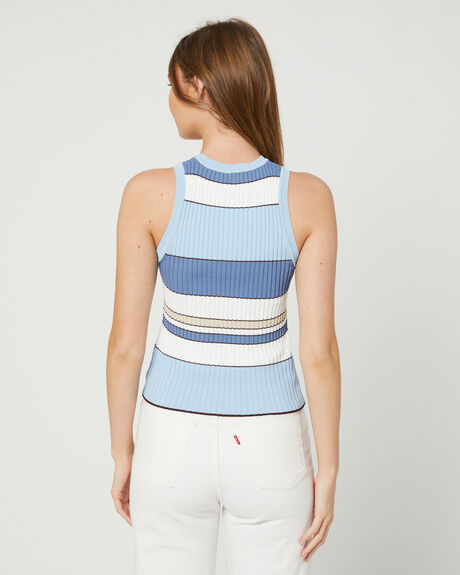 BLUE STRIPE WOMENS CLOTHING MINKPINK SINGLETS - MG2204821STRP