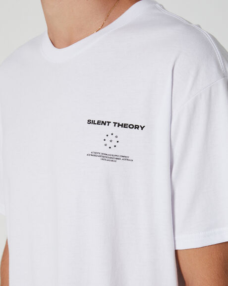 WHITE MENS CLOTHING SILENT THEORY T-SHIRTS + SINGLETS - 4028030WHT