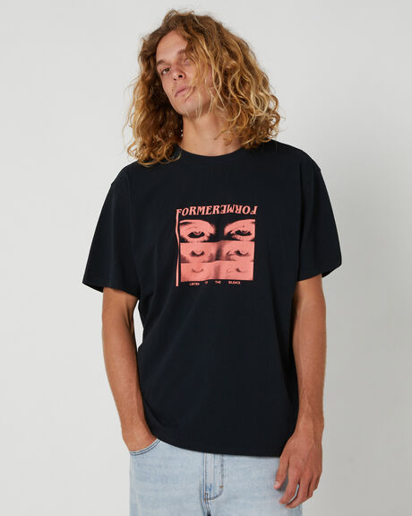 BLACK MENS CLOTHING FORMER T-SHIRTS + SINGLETS - FTE-23201BLACK