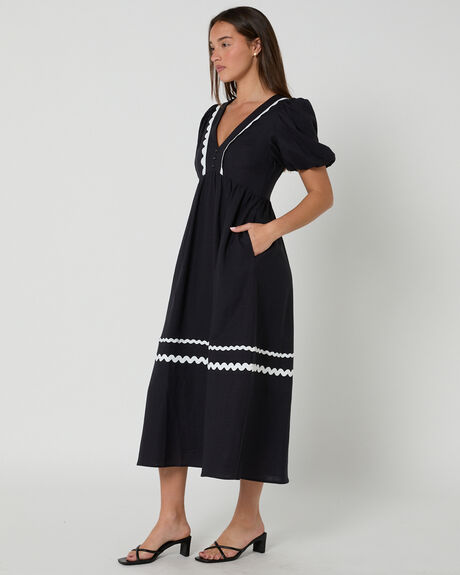WASHED BLACK WOMENS CLOTHING MINKPINK DRESSES - MG2402669-BLACK