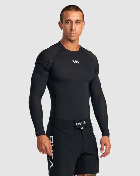 BLACK SURF MENS RVCA RASHVESTS - AVYWR00135-BLK
