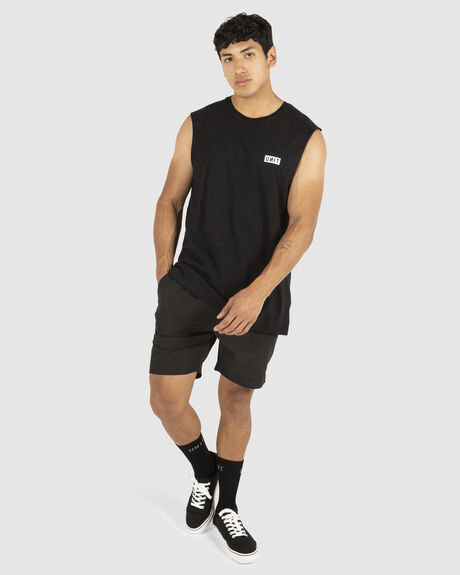BLACK MENS CLOTHING UNIT T-SHIRTS + SINGLETS - 231146002-BLACK