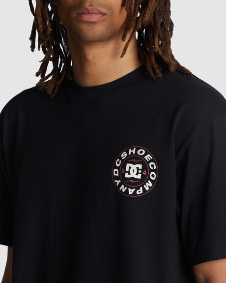 BLACK MENS CLOTHING DC SHOES GRAPHIC TEES - ADYZT05246-KVJ0