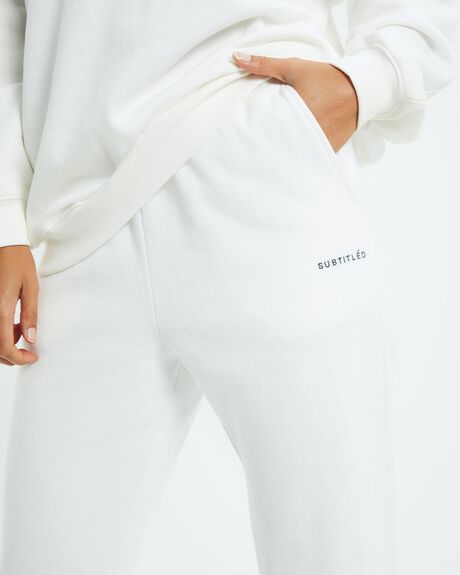 WHITE WOMENS CLOTHING SUBTITLED PANTS - 52420900034