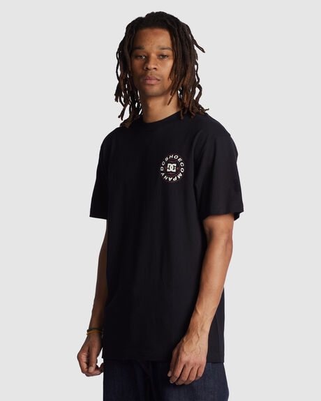 BLACK MENS CLOTHING DC SHOES GRAPHIC TEES - ADYZT05246-KVJ0
