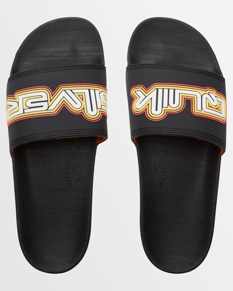BLACK MENS FOOTWEAR QUIKSILVER SLIDES + THONGS - AQYL101354-KVJ2