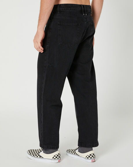 AGED BLACK MENS CLOTHING THRILLS JEANS - TDP-428BA