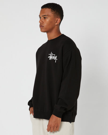 BLACK MENS CLOTHING STUSSY JUMPERS - ST035205BLACK