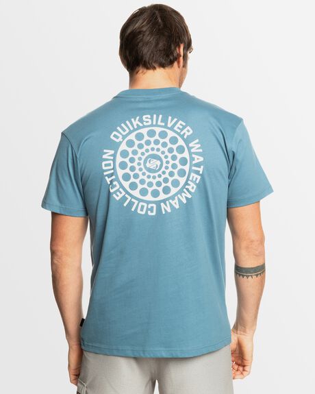 AEGEAN BLUE MENS CLOTHING QUIKSILVER T-SHIRTS + SINGLETS - UQMZT03283-BMQ0