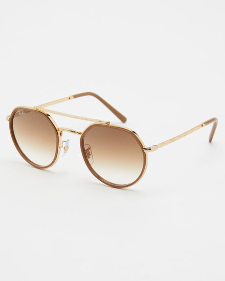 GOLD BROWN WOMENS ACCESSORIES RAY-BAN SUNGLASSES - 0RB3765151