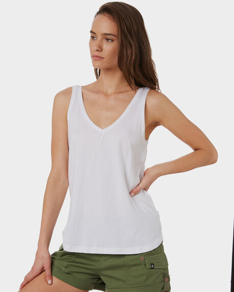 WHITE WOMENS CLOTHING SILENT THEORY SINGLETS - 6008000WHT