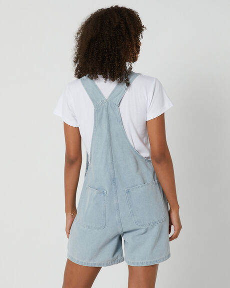 WHITE WASH DENIM WOMENS CLOTHING STUSSY PLAYSUITS + OVERALLS - ST123604-WHTW