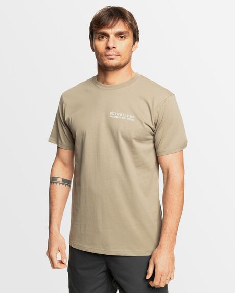 TAUPE MENS CLOTHING QUIKSILVER T-SHIRTS + SINGLETS - UQMZT03282-TMS0