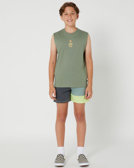 WASHED CLOVER KIDS BOYS RIP CURL TOPS - 00YBTE8072