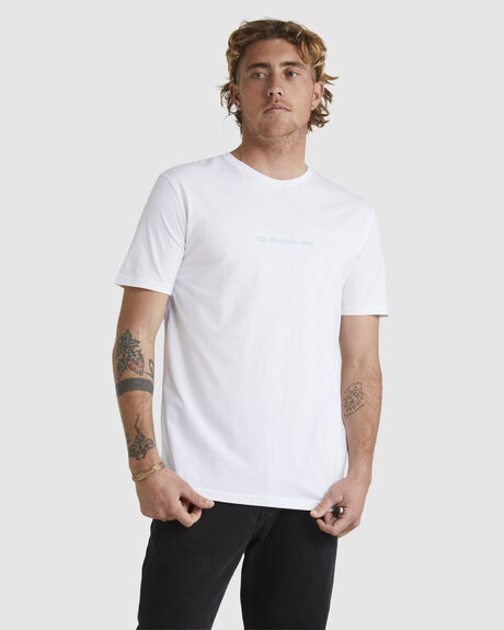 WHITE MENS CLOTHING QUIKSILVER T-SHIRTS + SINGLETS - UQYZT04930-WBB0