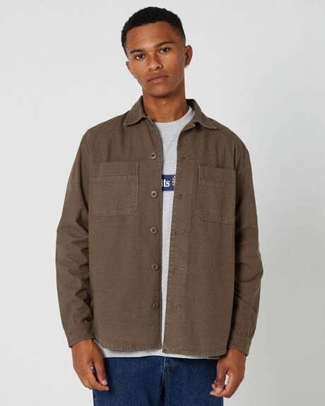 Thrills Oversized Sherpa Wanderer Denim Jacket Asphalt Grey