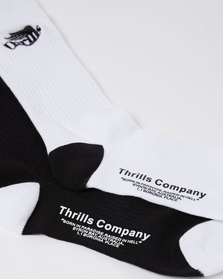 BLACK MENS ACCESSORIES THRILLS SOCKS + UNDERWEAR - TA23-1023BABLACK