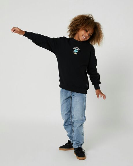 WASHED BLACK KIDS YOUTH BOYS ALPHABET SOUP JUMPERS + HOODIES - AS-KFA8955T