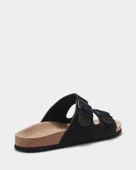 BLACK MENS FOOTWEAR UNCUT SLIDES - BIO_CS-M07BLK
