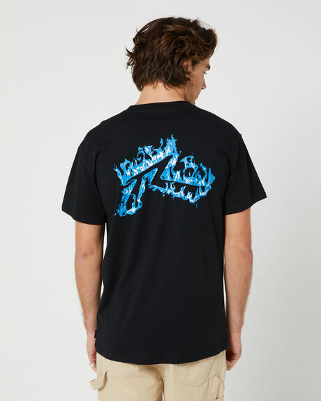 BLACK MENS CLOTHING RUSTY GRAPHIC TEES - TTM2712BLK