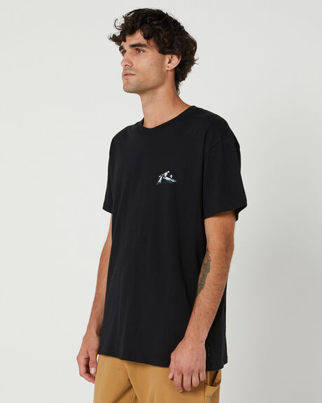 BLACK MENS CLOTHING RUSTY GRAPHIC TEES - TTM2736BLK