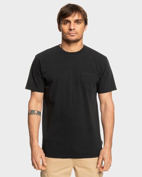 BLACK MENS CLOTHING QUIKSILVER T-SHIRTS + SINGLETS - UQYZT05484-KVJ0