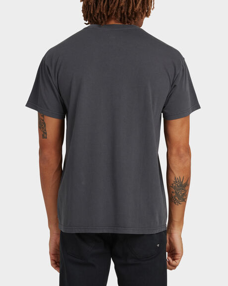 WASHED BLACK MENS CLOTHING BILLABONG BASIC TEES - UBYZT00162-WAA