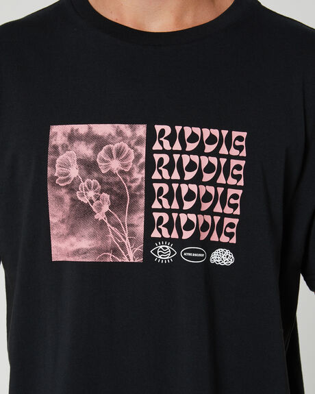 BLACK MENS CLOTHING RIVVIA PROJECTS GRAPHIC TEES - RTE-22407BLK