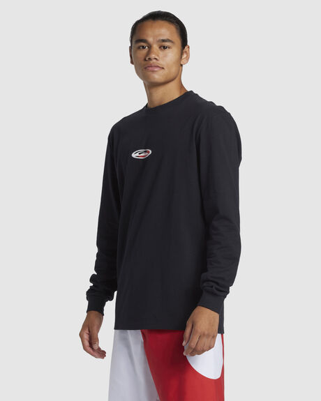 BLACK MENS CLOTHING QUIKSILVER T-SHIRTS + SINGLETS - AQYZT09976-KVJ0