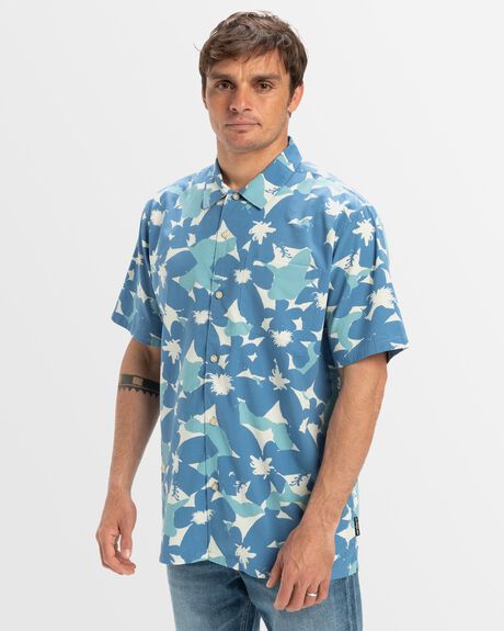 CORONET BLUE BEACH CLUB CASUAL MENS CLOTHING QUIKSILVER SHIRTS - AQYWT03398-BLQ9