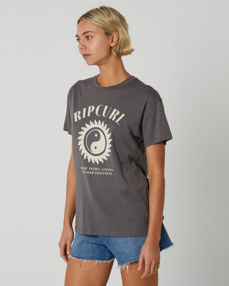 CHARCOAL WOMENS CLOTHING RIP CURL T-SHIRTS + SINGLETS - 083WTE8059