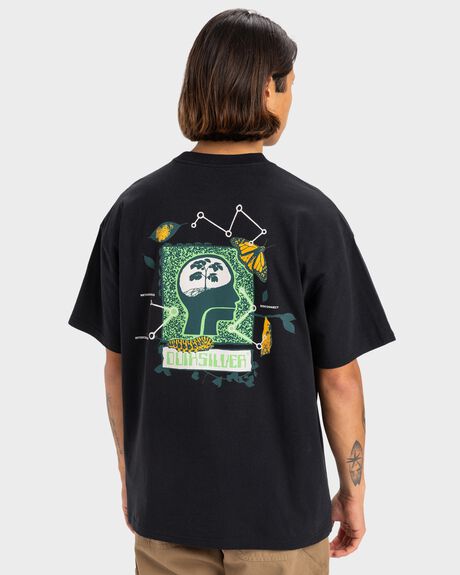 BLACK MENS CLOTHING QUIKSILVER T-SHIRTS + SINGLETS - UQYZT05518-KVJ0
