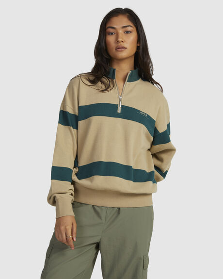 Khaki half zip jumper clearance