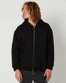 No News Zip Through Hood Black Black SurfStitch