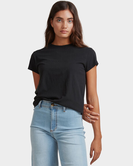BLACK WOMENS CLOTHING BILLABONG TEES - 6513006-BLK