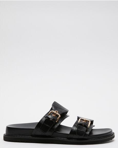 BLACK CROC WOMENS FOOTWEAR BILLINI SLIDES - S950-BLK
